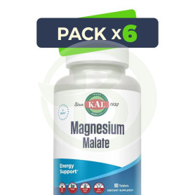 Pack 6x Magnesium Malate 400Mg 90 Comprimidos Kal