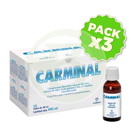 Pack 3x Carminal Solución Oral 15 Viales Catalysis