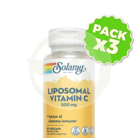 Pack 3x Liposomal Vitamin C 500Mg 30 Cápsulas Vegetales Solaray