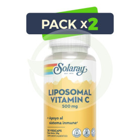Pack 2x Liposomal Vitamin C 500Mg 30 Cápsulas Vegetales Solaray