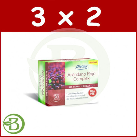 Pack 3x2 Arándano Rojo Complex 30 Cápsulas Dietisa