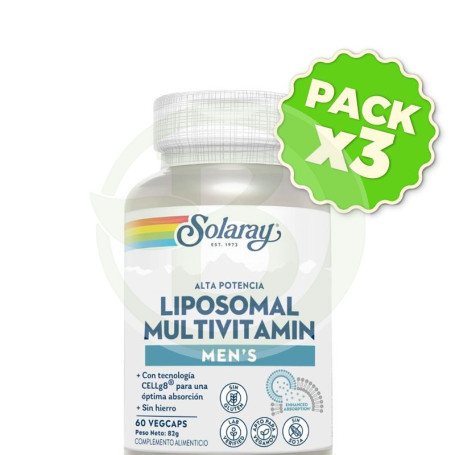 Pack 3x Multivitamínico Liposomal para Hombres 60 Cápsulas Solaray
