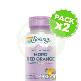 Pack 2x Moro Red Orange 400Mg Morosil 30 Cápsulas Vegetales Solaray