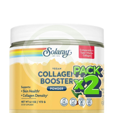 Pack 2x Vegan Collagen Booster en Polvo Sabor Vainilla 173G Solaray