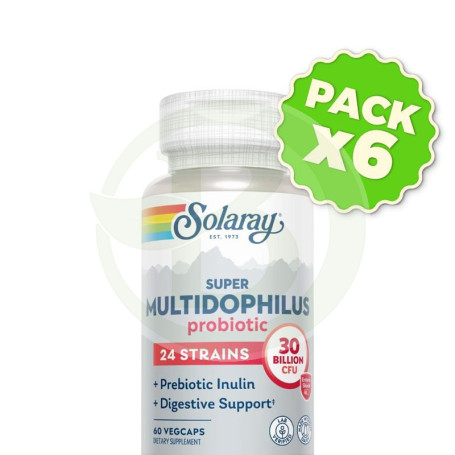 Pack 6x Super Multidophilus Probiotic 60 Cápsulas Vegetales Solaray
