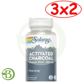Pack 3x2 Carbón Activado 90 Cápsulas Vegetales Solaray