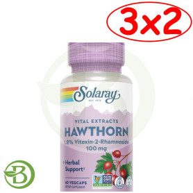 Pack 3x2 Extracto De Espino Blanco 100Mg 60 Cápsulas Vegetales Solaray