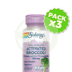 Pack 3x Extracto De Semilla De Brócoli Activado 30 Cápsulas Solaray