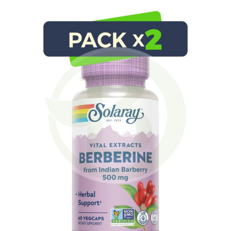 Pack 2x Berberina 500Mg 60 Cápsulas Vegetales Solaray