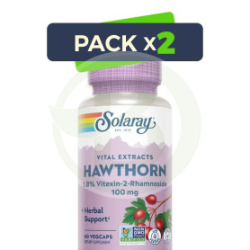 Pack 2x Extracto De Espino Blanco 100Mg 60 Cápsulas Vegetales Solaray