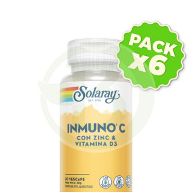 Pack 6x Immuno C (C+D3+Zinc) 30 Cápsulas Vegetales Solaray