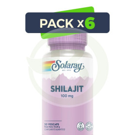 Pack 6x Shilajit 100Mg 30 Cápsulas Vegetales Solaray