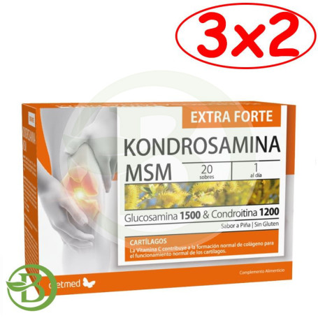 Pack 3x2 Kondrosamina Extra Forte 20 Sobres Dietmed