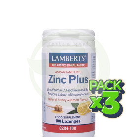 Pack 3x Zinc Plus Lozenges Lamberts