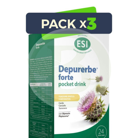 Pack 3x Depurerbe Forte Pocket Drink 24 Sobres Esi